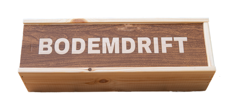 Wijnkistje met Bodemdrift met tekst inlay
