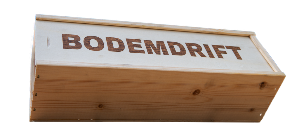 Wijnkistje met Bodemdrift met tekst inlay