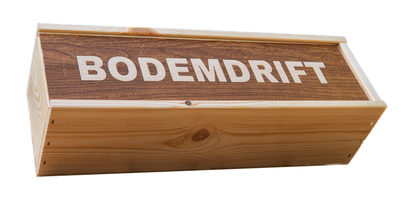 Wijnkistje met Bodemdrift met tekst inlay