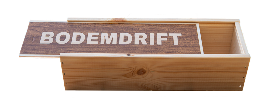Wijnkistje met Bodemdrift met tekst inlay