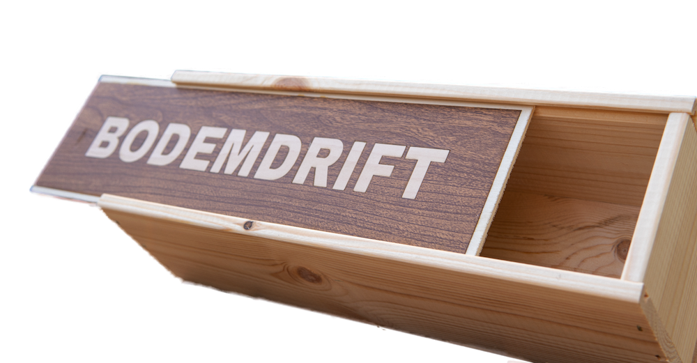 Wijnkistje met Bodemdrift met tekst inlay