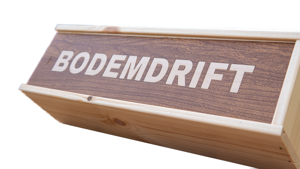 Wijnkistje met Bodemdrift met tekst inlay